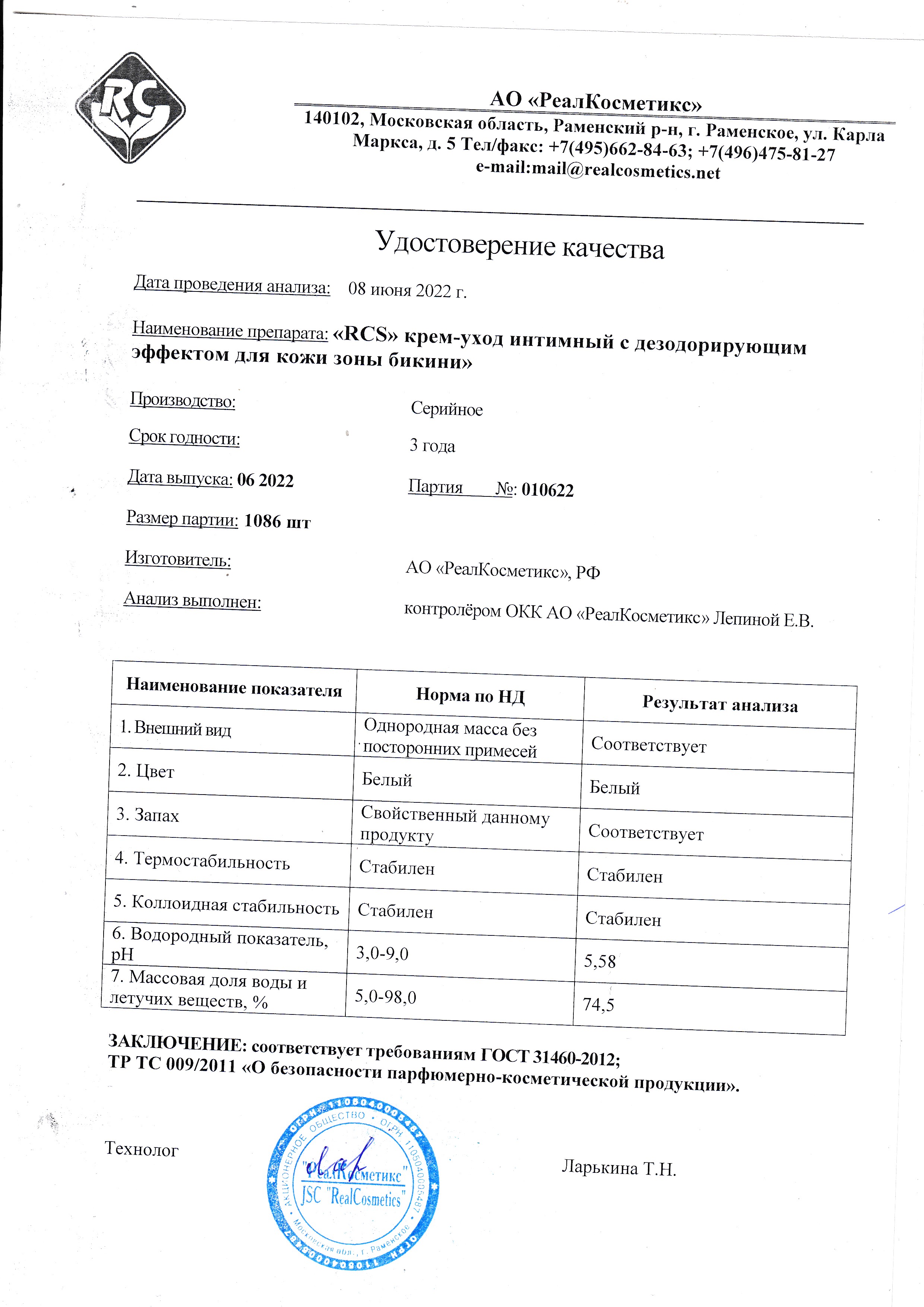 Паспорт №062022